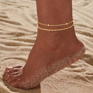 NEW 14k Gold Plated Anklet Chain Bracelet